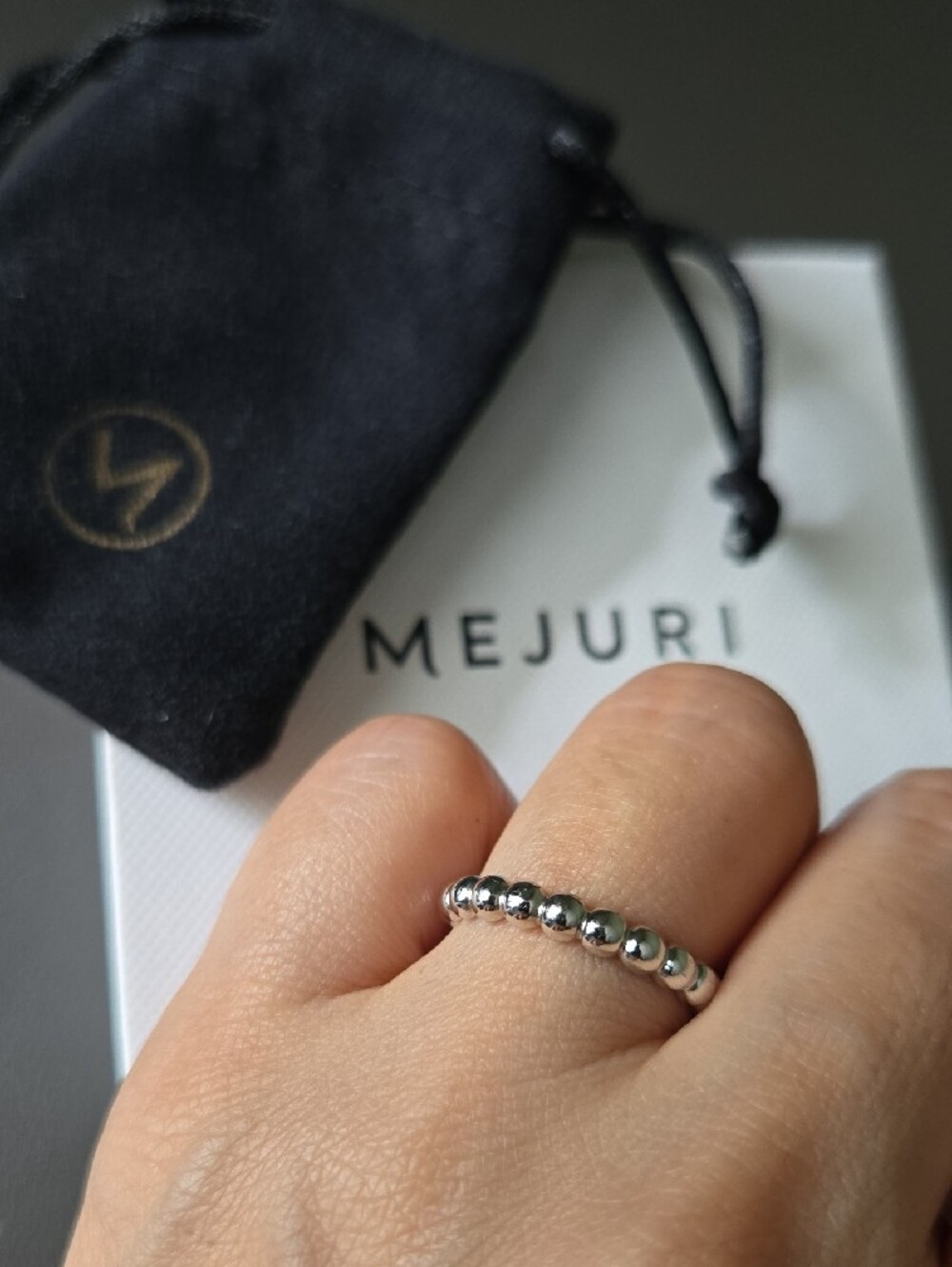 Mejuri 925 Silver Beaded Stack Ring